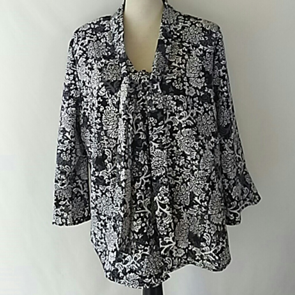 Joanna Black & White Print Adjustable Bow